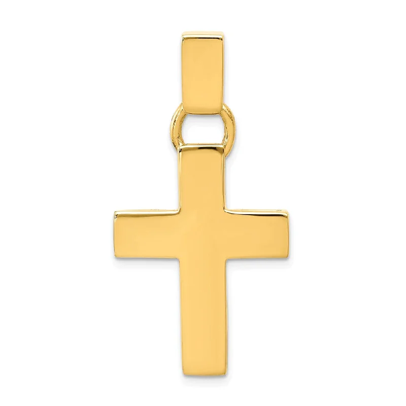 Laser - Cut Woodland Scene Pendant for Nature Enthusiasts14k Yellow Gold Polished Hollow Latin Cross Pendant Laser - Cut Woodland Scene Pendant for Nature Enthusiasts14k Yellow Gold Polished Hollow Latin Cross Pendant