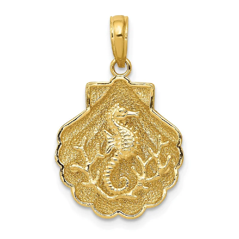 Military - Inspired Dog Tag Pendant with Engraved Service Numbers14k Yellow Gold Seahorse and Coral in a Scallop Shell Pendant Military - Inspired Dog Tag Pendant with Engraved Service Numbers14k Yellow Gold Seahorse and Coral in a Scallop Shell Pendant