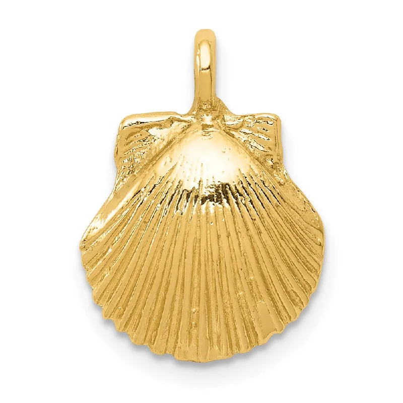 Magnetic - Locking Pendant with Hidden Compartment for Secret Messages14k Yellow Gold Seashell Pendant Magnetic - Locking Pendant with Hidden Compartment for Secret Messages14k Yellow Gold Seashell Pendant