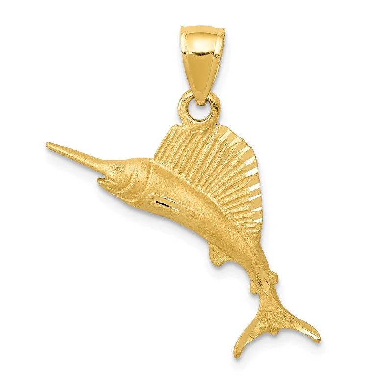 Military - Inspired Dog Tag Pendant with Engraved Service Numbers14k Yellow Gold Small Satin and Diamond Cut Sailfish Pendant Military - Inspired Dog Tag Pendant with Engraved Service Numbers14k Yellow Gold Small Satin and Diamond Cut Sailfish Pendant
