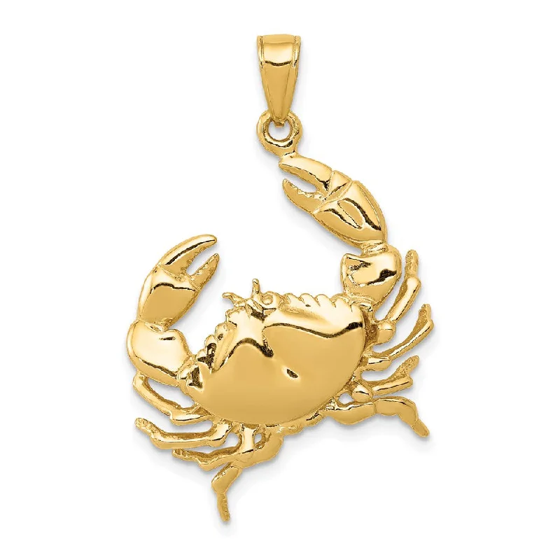 Water - Resistant Stainless Steel Diving - Themed Pendant for Divers14k Yellow Gold Stone Crab Pendant Water - Resistant Stainless Steel Diving - Themed Pendant for Divers14k Yellow Gold Stone Crab Pendant