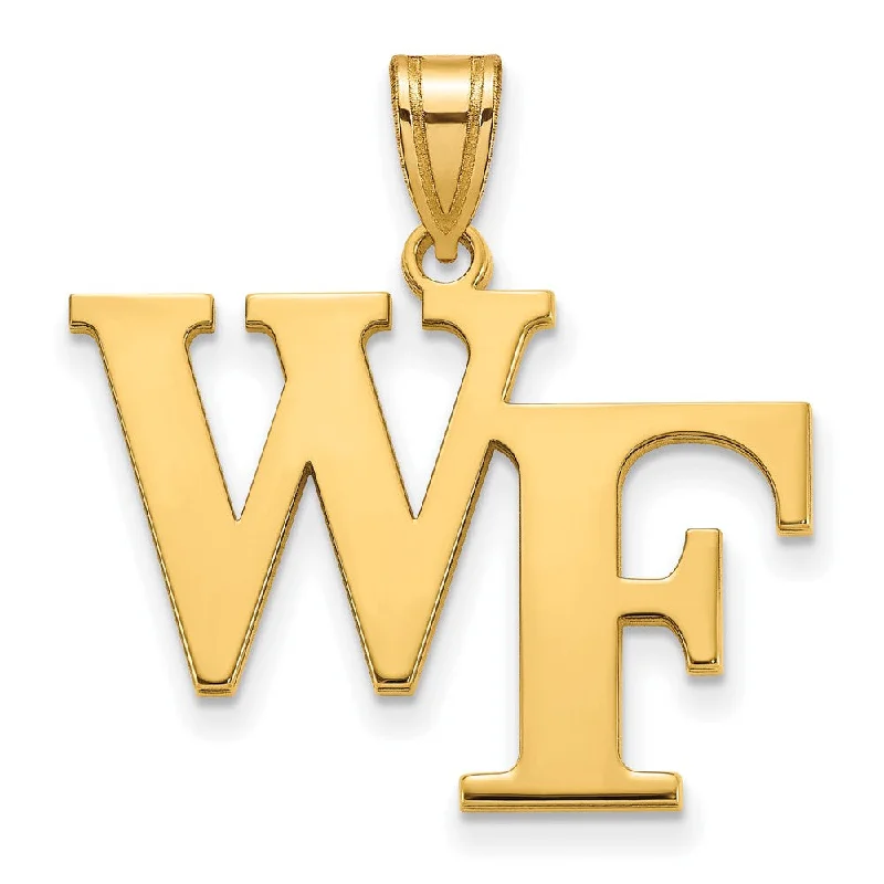 Antique - Brass - Finished Compass Pendant for Travelers and Explorers14k Yellow Gold Wake Forest U. Large 'WF' Pendant Antique - Brass - Finished Compass Pendant for Travelers and Explorers14k Yellow Gold Wake Forest U. Large 'WF' Pendant