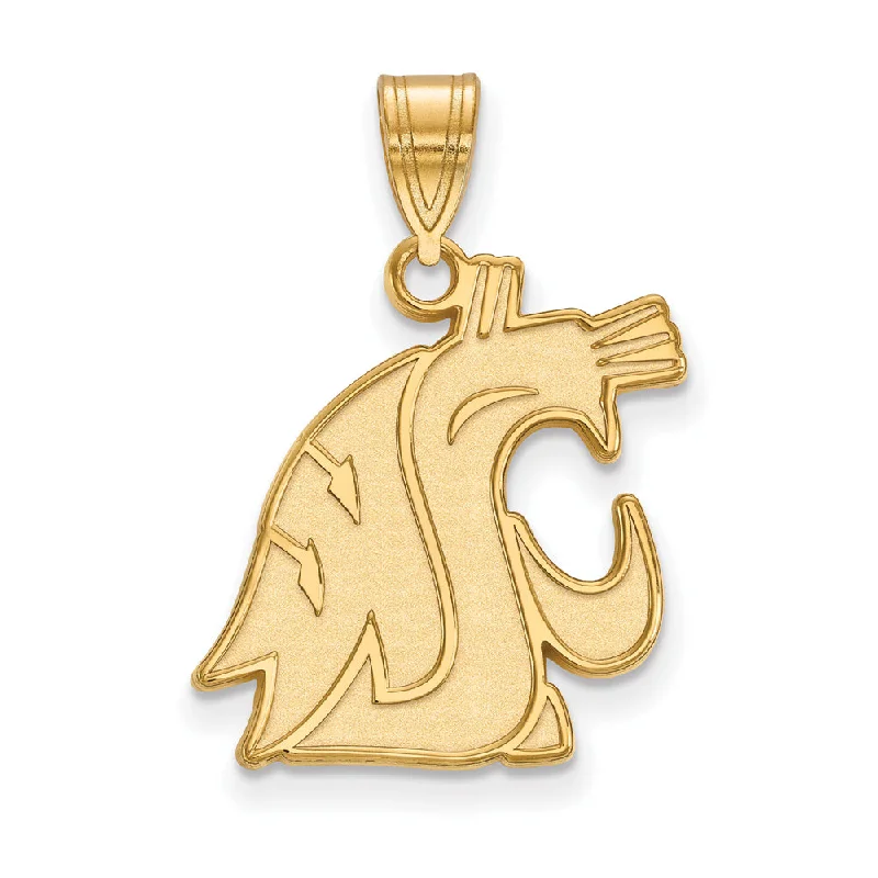 18K Gold - Plated Angel Wing Pendant for a Symbolic and Elegant Accessory14k Yellow Gold Washington State Large Mascot Pendant 18K Gold - Plated Angel Wing Pendant for a Symbolic and Elegant Accessory14k Yellow Gold Washington State Large Mascot Pendant