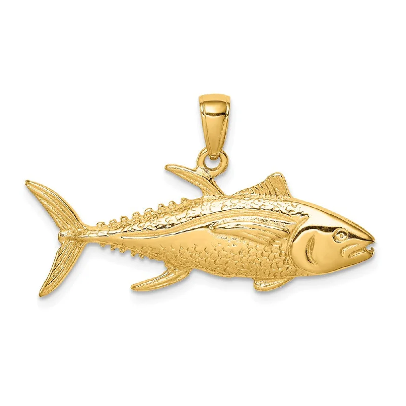 Magnetic - Locking Pendant with Hidden Compartment for Secret Messages14k Yellow Gold Yellowfin Tuna Pendant Magnetic - Locking Pendant with Hidden Compartment for Secret Messages14k Yellow Gold Yellowfin Tuna Pendant
