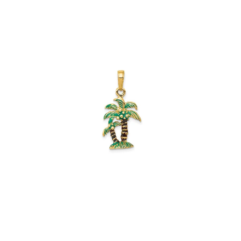 Enamel - Painted Owl Pendant in Vibrant Colors for a Playful Look3D Enameled Palm Trees Pendant (14K) Enamel - Painted Owl Pendant in Vibrant Colors for a Playful Look3D Enameled Palm Trees Pendant (14K)
