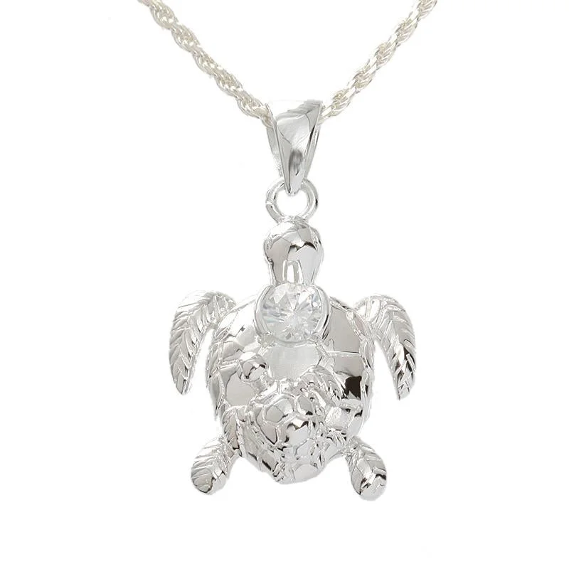 Antique - Inspired Filigree - Worked Cross Pendant Necklace for Religious CeremoniesSterling Silver Mom and Baby Honu (Hawaiian Turtle) with CZ Pendant (Chain Sold Separately) Antique - Inspired Filigree - Worked Cross Pendant Necklace for Religious CeremoniesSterling Silver Mom and Baby Honu (Hawaiian Turtle) with CZ Pendant (Chain Sold Separately)