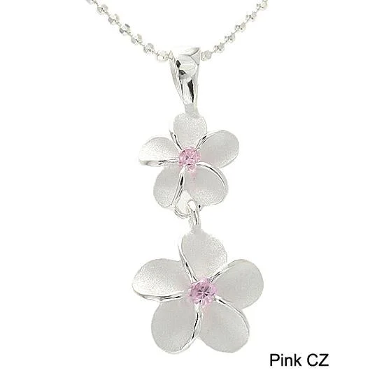 Cross - Stitch - Embroidered Floral Pendant Necklace for Handicraft AficionadosSterling Silver 8-10mm Plumeria with Pink CZ Sandblast Finish Pendant (Chain Sold Separately) Cross - Stitch - Embroidered Floral Pendant Necklace for Handicraft AficionadosSterling Silver 8-10mm Plumeria with Pink CZ Sandblast Finish Pendant (Chain Sold Separately)