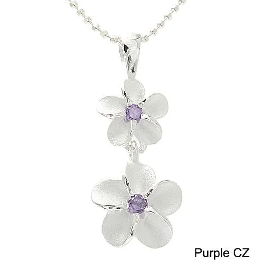 Antique - Inspired Filigree - Worked Cross Pendant Necklace for Religious CeremoniesSterling Silver 8-10mm Plumeria with Purple CZ Sandblast Finish Pendant (Chain Sold Separately) Antique - Inspired Filigree - Worked Cross Pendant Necklace for Religious CeremoniesSterling Silver 8-10mm Plumeria with Purple CZ Sandblast Finish Pendant (Chain Sold Separately)