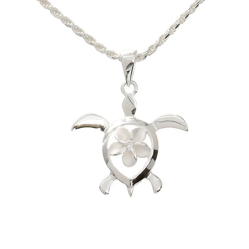 Pave - Set Cubic Zirconia Crown Pendant Necklace for Little Princess - Themed Birthday PartiesSterling Silver Plumeria with CZ in Honu (Hawaiian Turtle) (M/L) (Chain Sold Separately) Pave - Set Cubic Zirconia Crown Pendant Necklace for Little Princess - Themed Birthday PartiesSterling Silver Plumeria with CZ in Honu (Hawaiian Turtle) (M/L) (Chain Sold Separately)