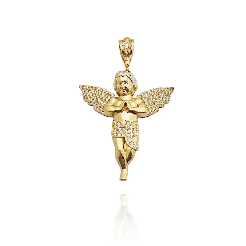 Icy Wing & Tunic Angel Pendant (14K)