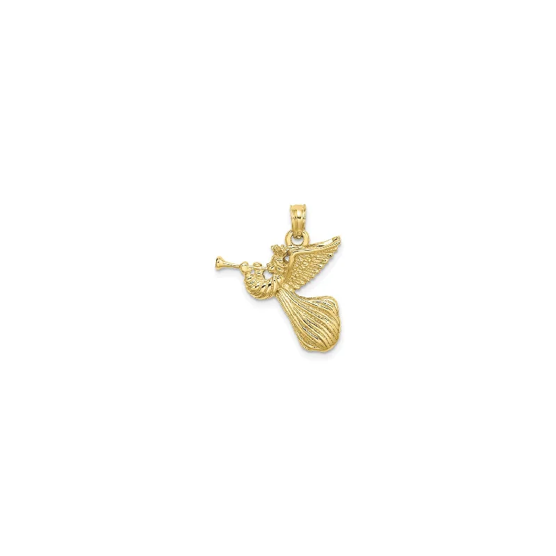 Laser - Cut Woodland Scene Pendant for Nature EnthusiastsAngel with Trumpet Pendant (14K) Laser - Cut Woodland Scene Pendant for Nature EnthusiastsAngel with Trumpet Pendant (14K)