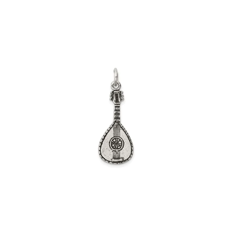 Tassel - Trimmed Amethyst Pendant Necklace for Festival - GoersAntique Mandolin Pendant (Silver) Tassel - Trimmed Amethyst Pendant Necklace for Festival - GoersAntique Mandolin Pendant (Silver)