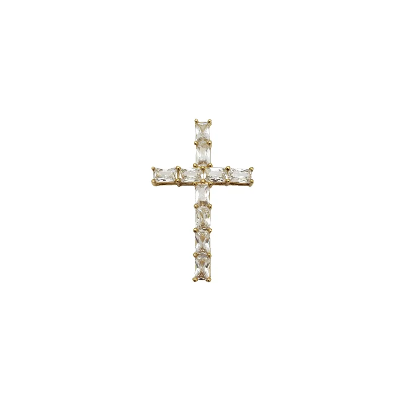 Mother - of - Pearl Inlaid Seahorse Pendant for Beach LoversSingle-Row CZ Baguette Cross Pendant (14K) Mother - of - Pearl Inlaid Seahorse Pendant for Beach LoversSingle-Row CZ Baguette Cross Pendant (14K)