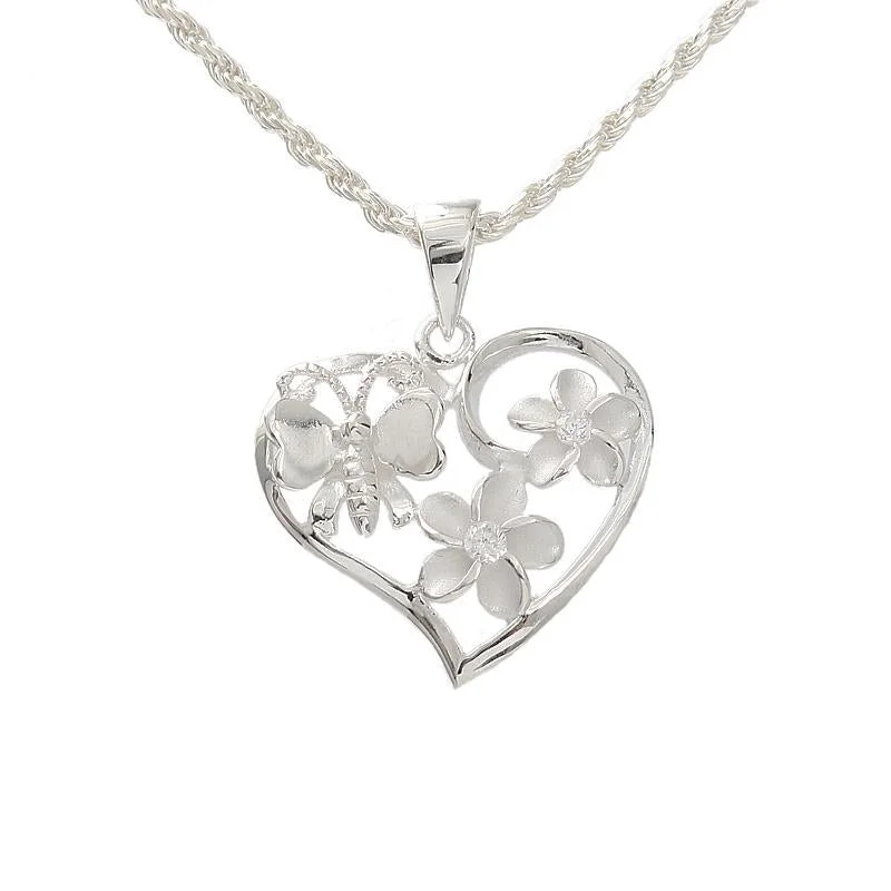 Multi - Colored Beaded Starfish Pendant Necklace for Beach - Themed WeddingsSterling Silver 2 Plumeria with CZ and Butterfly in Heart Pendant (Chain Sold Separately) Multi - Colored Beaded Starfish Pendant Necklace for Beach - Themed WeddingsSterling Silver 2 Plumeria with CZ and Butterfly in Heart Pendant (Chain Sold Separately)