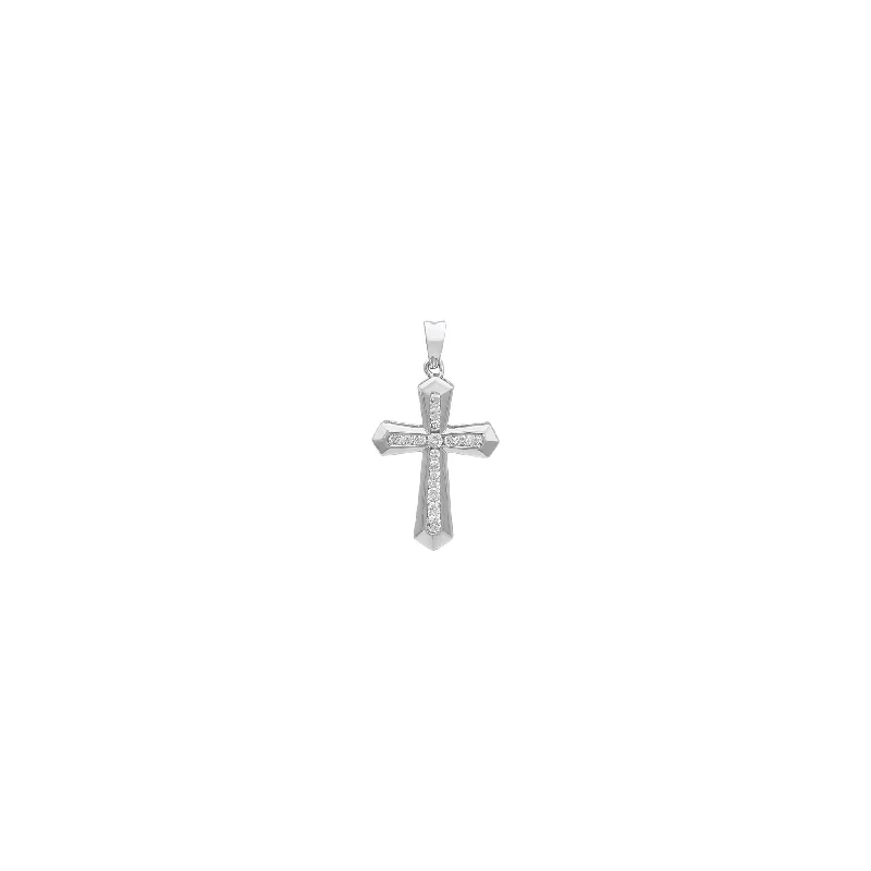 Channel-Set Diamond Cross Pendant (14K)