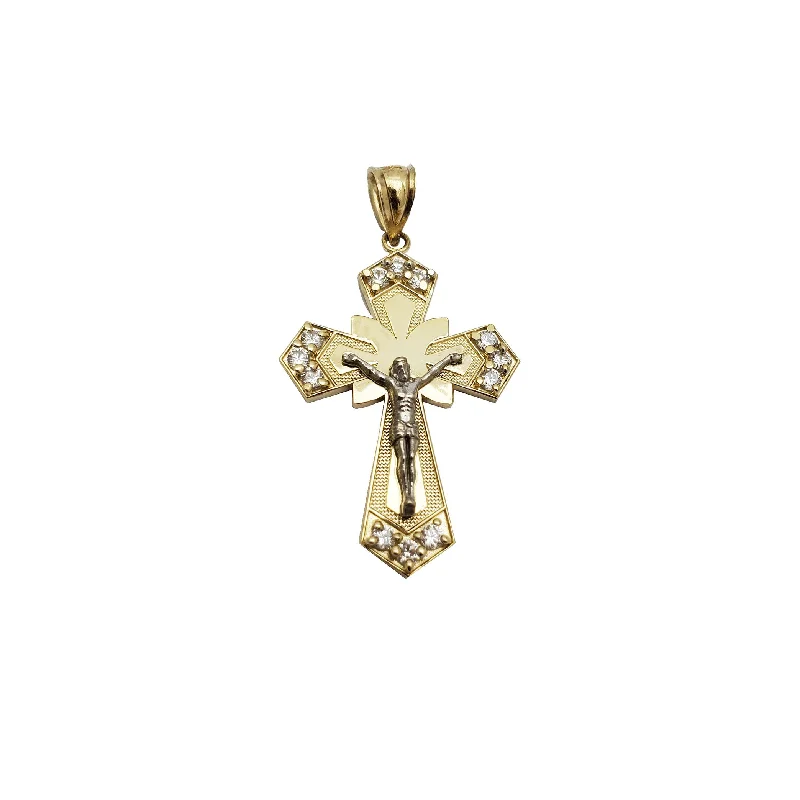 Handmade Leather - Wrapped Crystal Pendant for a Bohemian AestheticCross Pendant (14K)