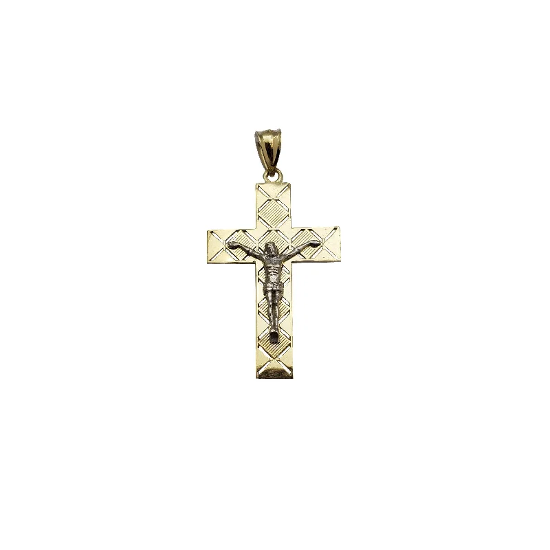 Military - Inspired Dog Tag Pendant with Engraved Service NumbersCrucifix Pendant (14K) Military - Inspired Dog Tag Pendant with Engraved Service NumbersCrucifix Pendant (14K)
