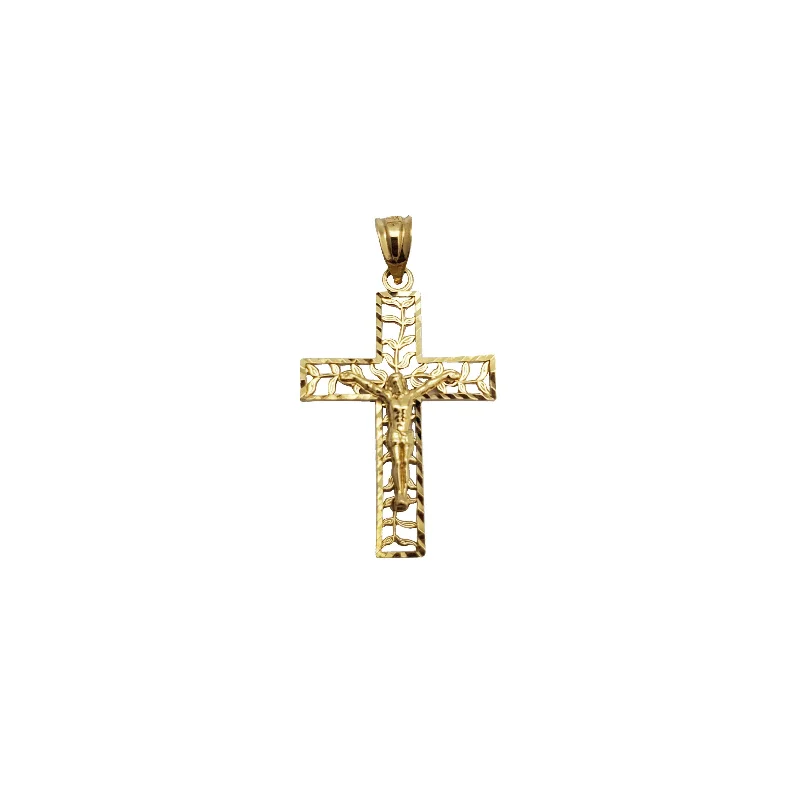 18K Gold - Plated Angel Wing Pendant for a Symbolic and Elegant AccessoryVine Motif Crucifix Pendant (14K) 18K Gold - Plated Angel Wing Pendant for a Symbolic and Elegant AccessoryVine Motif Crucifix Pendant (14K)
