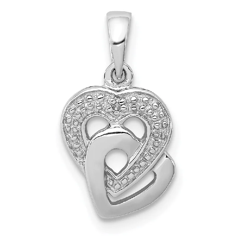 Double - Sided Pendant Necklace with a Photo Insert for Memory - KeepersDiamond Accent Hearts Entwined Pendant in Sterling Silver Double - Sided Pendant Necklace with a Photo Insert for Memory - KeepersDiamond Accent Hearts Entwined Pendant in Sterling Silver