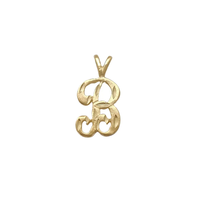 Diamond-Cut Letter "B" Pendant (14K)