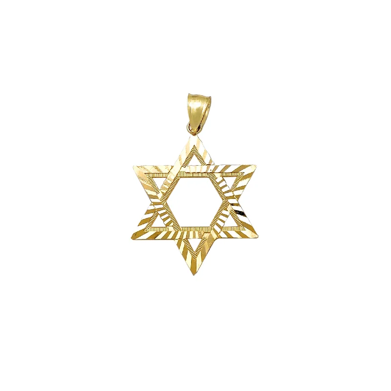 Rhinestone - Encrusted Crown Pendant for Little Girls' Dress - UpStar of David Diamond-Cut Pendant (14K) Rhinestone - Encrusted Crown Pendant for Little Girls' Dress - UpStar of David Diamond-Cut Pendant (14K)