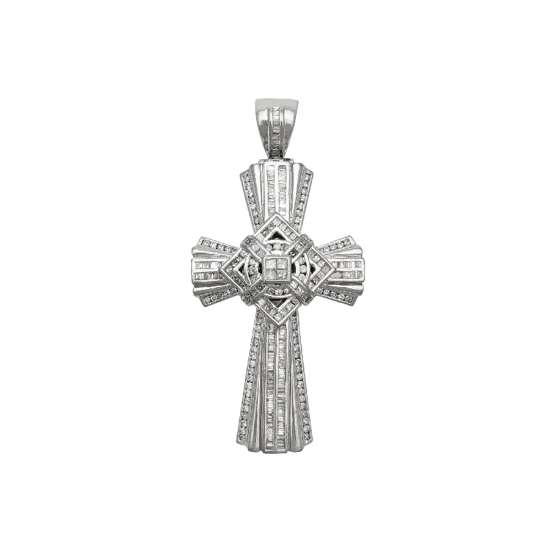 Diamond Enrobed Cross Pendant (14K)