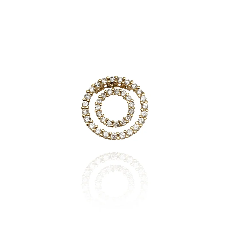 CZ Double Circle Pendant (14K)