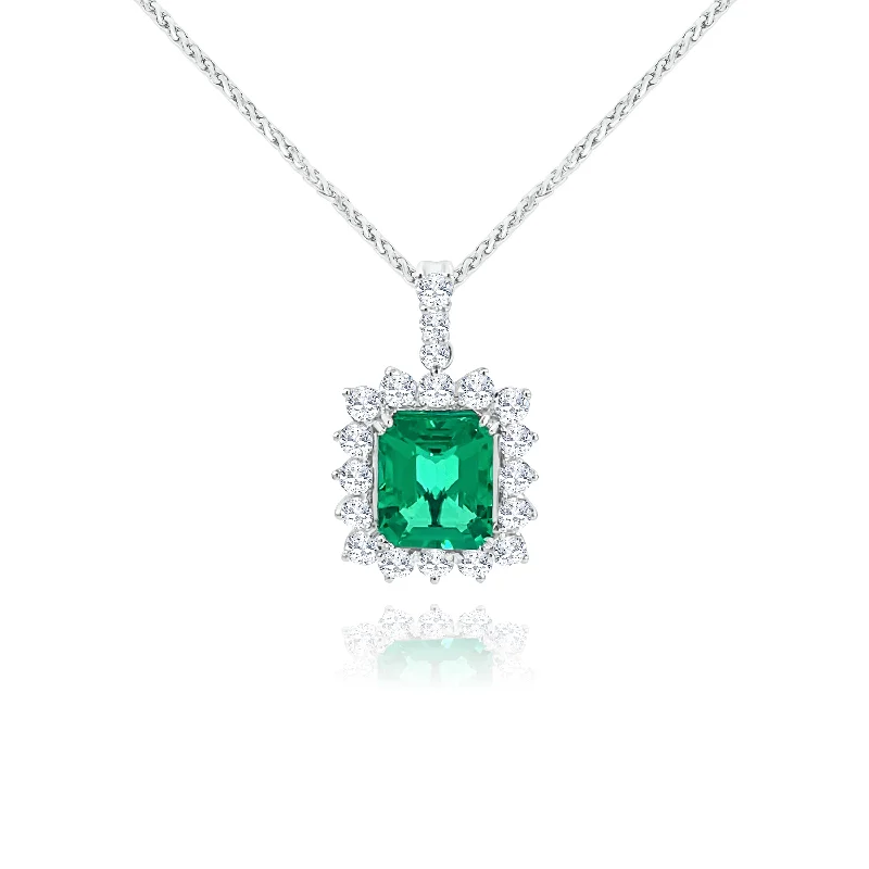 Hypoallergenic Stainless Steel Dog Tag Pendant Necklace for Active MenBrilliant Cut Diamonds & Emerald cut Emerald "Splendid" Pendant Hypoallergenic Stainless Steel Dog Tag Pendant Necklace for Active MenBrilliant Cut Diamonds & Emerald cut Emerald "Splendid" Pendant