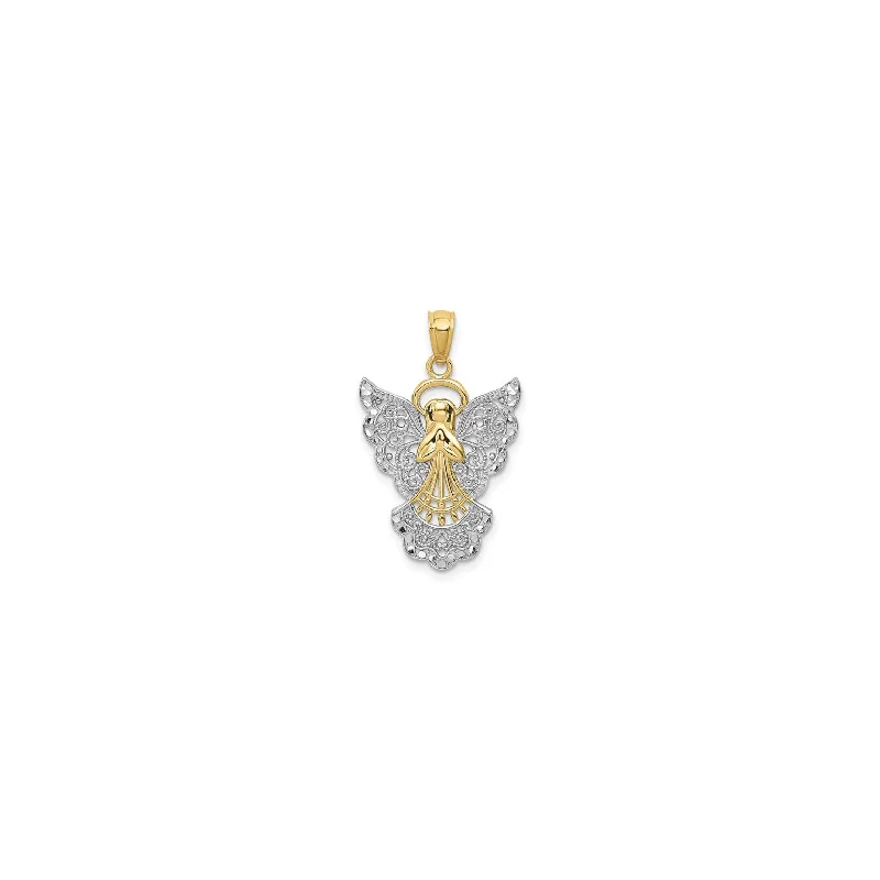 18K Gold - Plated Angel Wing Pendant for a Symbolic and Elegant AccessoryFiligree Angel Pendant (14K) 18K Gold - Plated Angel Wing Pendant for a Symbolic and Elegant AccessoryFiligree Angel Pendant (14K)