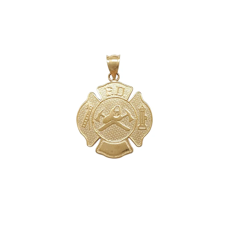 Fire Department Badge Pendant (14K)