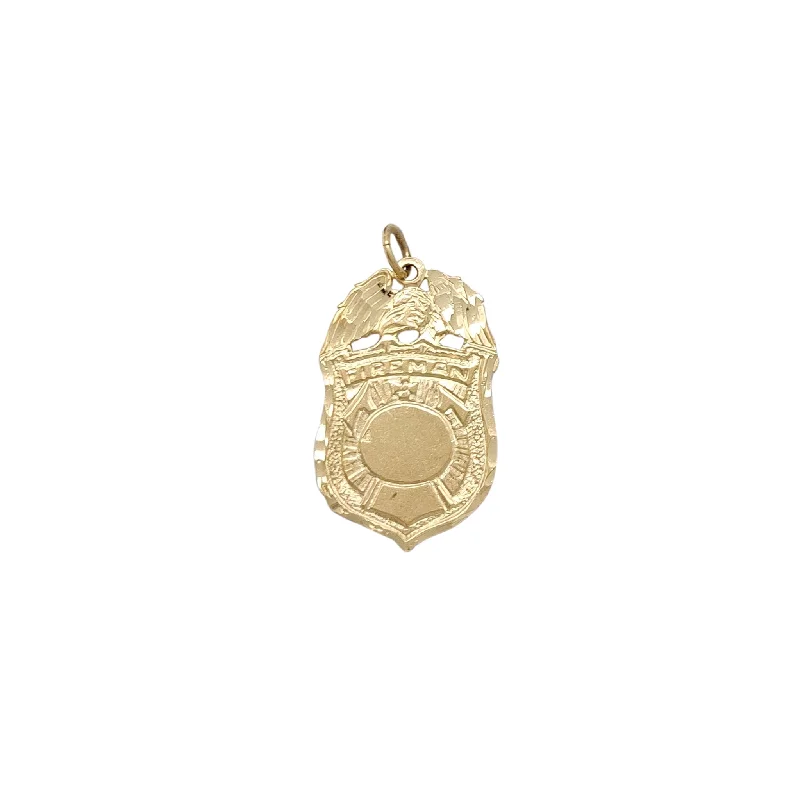 Fireman Badge Pendant (14K)
