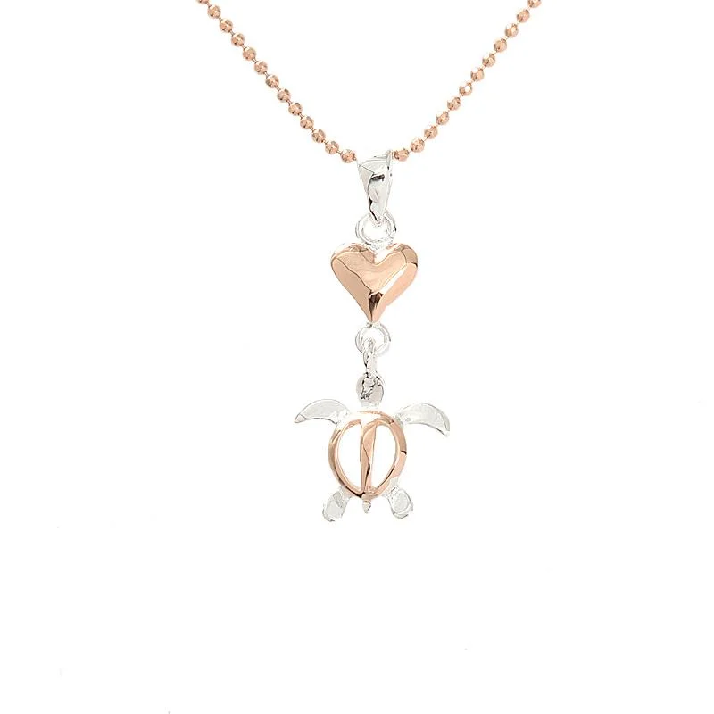 Heart - Shaped Garnet Pendant Necklace with a Pearl - Accented Chain for a Romantic Valentine's DaySterling Silver Two Tone Pink Gold Plated Heart and Honu (Hawaiian Turtle) Pendant (Chain Sold Separately) Heart - Shaped Garnet Pendant Necklace with a Pearl - Accented Chain for a Romantic Valentine's DaySterling Silver Two Tone Pink Gold Plated Heart and Honu (Hawaiian Turtle) Pendant (Chain Sold Separately)