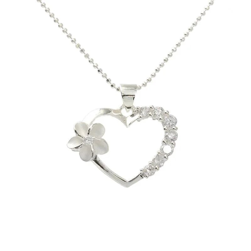 Hypoallergenic Stainless Steel Dog Tag Pendant Necklace for Active MenSterling Silver Plumeria and Heart with CZ Pendant (Chain Sold Separately) Hypoallergenic Stainless Steel Dog Tag Pendant Necklace for Active MenSterling Silver Plumeria and Heart with CZ Pendant (Chain Sold Separately)