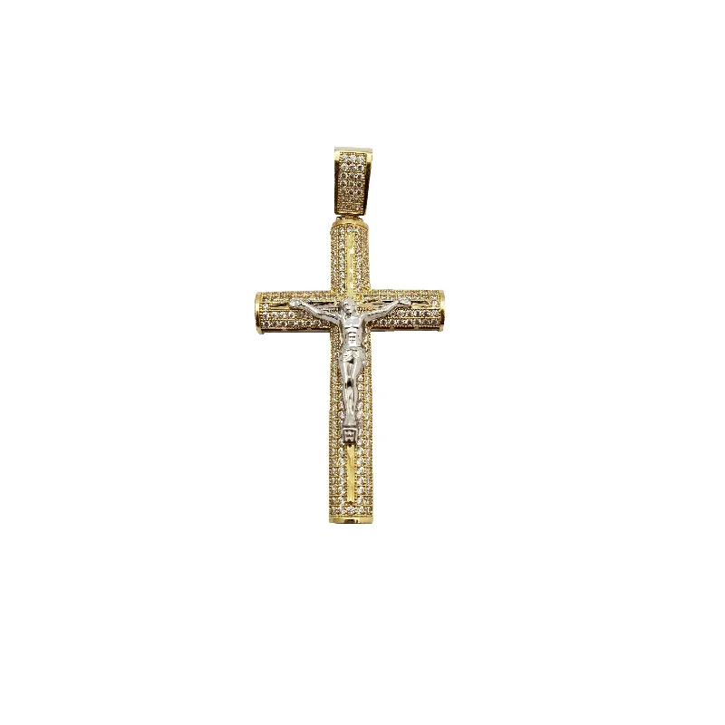 Adjustable - Chain Cubic Zirconia Solitaire Pendant for a Sparkling GiftIced-Out Puffy Crucifix Pendant (14K)