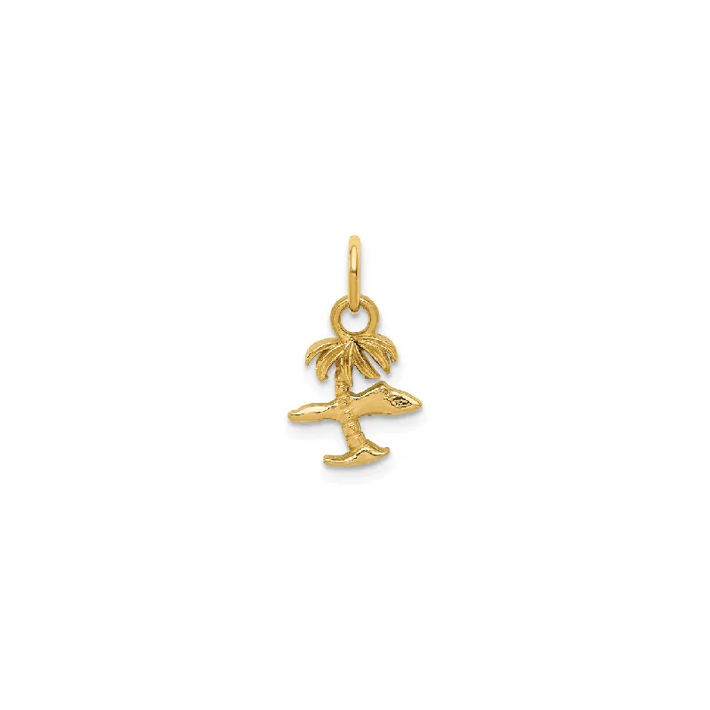 Pearl - Embellished Floral Pendant for a Feminine and Romantic LookIsland and Palm Tree Charm (14K) Pearl - Embellished Floral Pendant for a Feminine and Romantic LookIsland and Palm Tree Charm (14K)