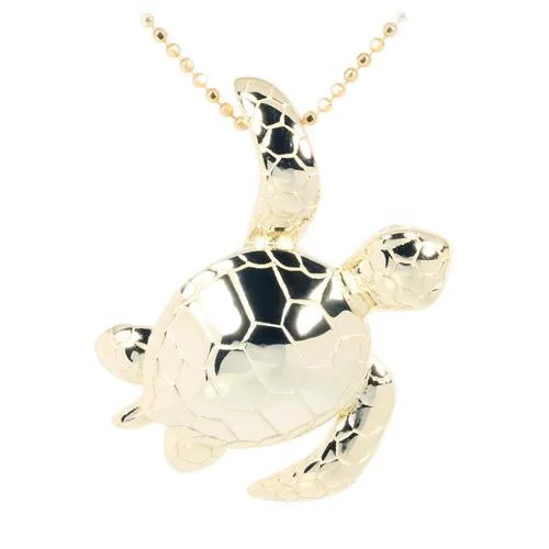 Magnetic - Closure Pendant Necklace with a Hidden Compartment for Secret KeepersSterling Silver Yellow Gold Plated Honu (Hawaiian Turtle) Pendant (Chain Sold Separately) Magnetic - Closure Pendant Necklace with a Hidden Compartment for Secret KeepersSterling Silver Yellow Gold Plated Honu (Hawaiian Turtle) Pendant (Chain Sold Separately)