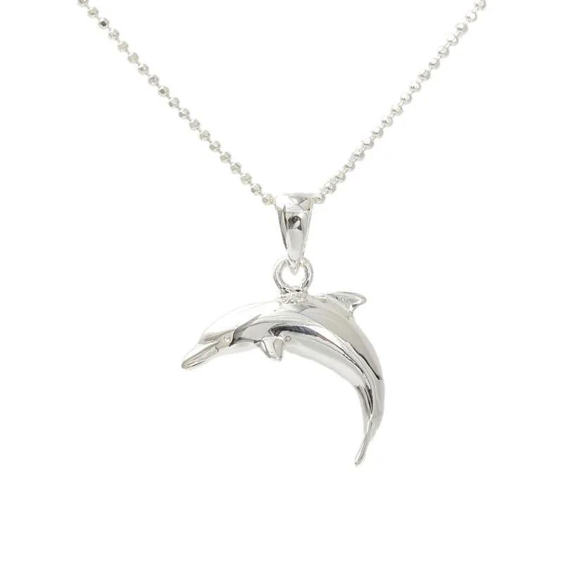Braided Hemp Rope Necklace with a Seashell Pendant for Summer BeachgoersSterling Silver Dolphin Pendant (Chain Sold Separately) Braided Hemp Rope Necklace with a Seashell Pendant for Summer BeachgoersSterling Silver Dolphin Pendant (Chain Sold Separately)