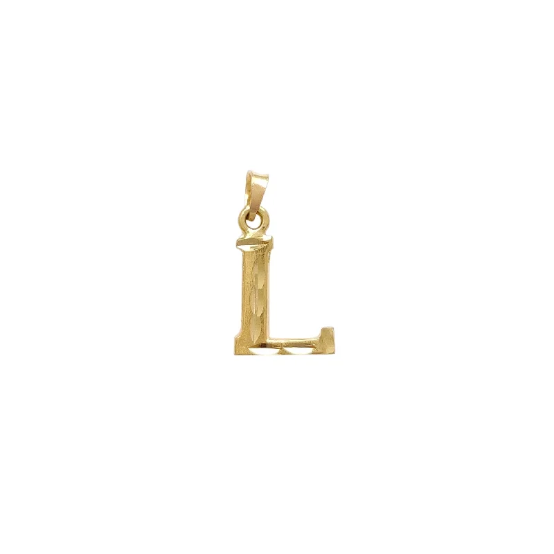 Diamond-Cut Initial Letter "L" Pendant (14K)