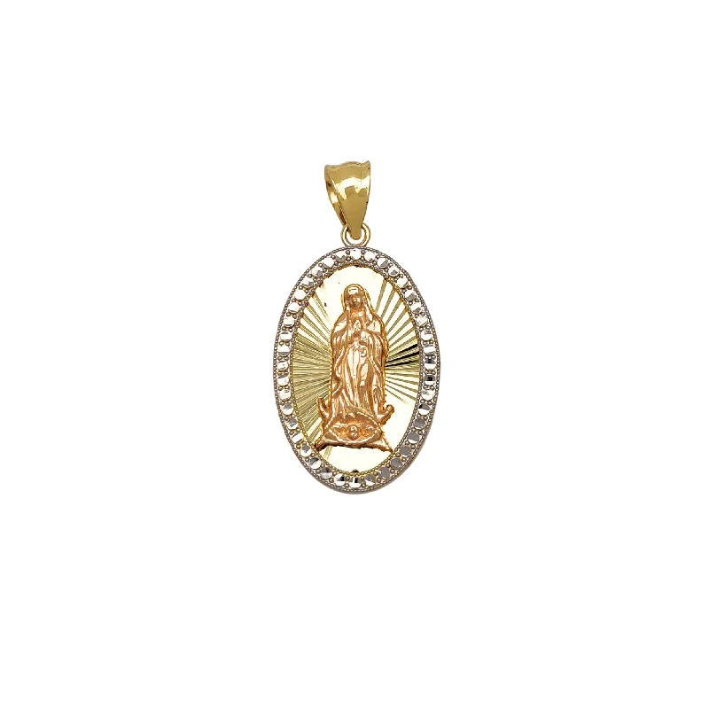 Adjustable - Chain Cubic Zirconia Solitaire Pendant for a Sparkling GiftMigrained Oval Virgin Mary Pendant (14K) Adjustable - Chain Cubic Zirconia Solitaire Pendant for a Sparkling GiftMigrained Oval Virgin Mary Pendant (14K)