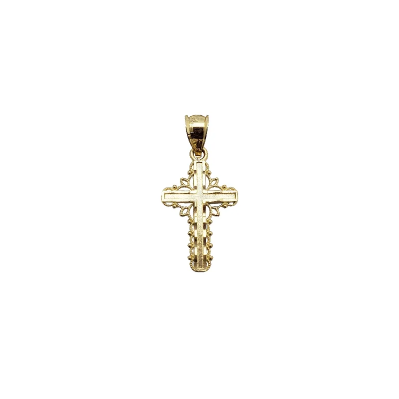 Magnetic - Locking Pendant with Hidden Compartment for Secret MessagesMini Frilled Cross Pendant (14K) Magnetic - Locking Pendant with Hidden Compartment for Secret MessagesMini Frilled Cross Pendant (14K)