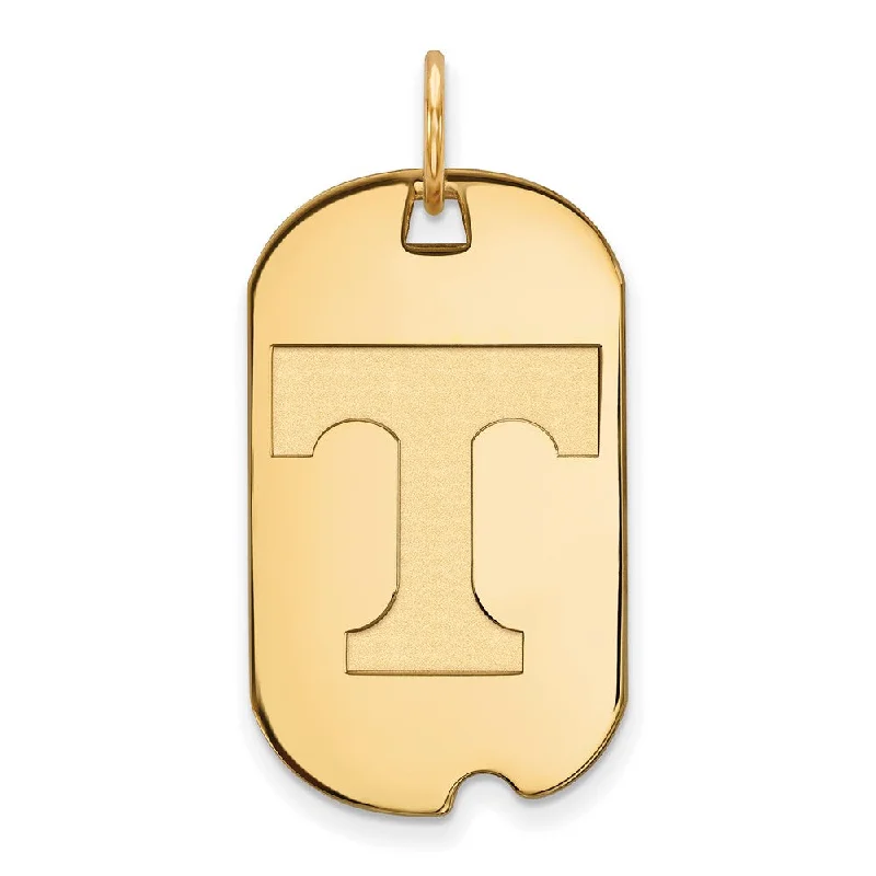 10k Yellow Gold U. of Tennessee Initial T Dog Tag Pendant