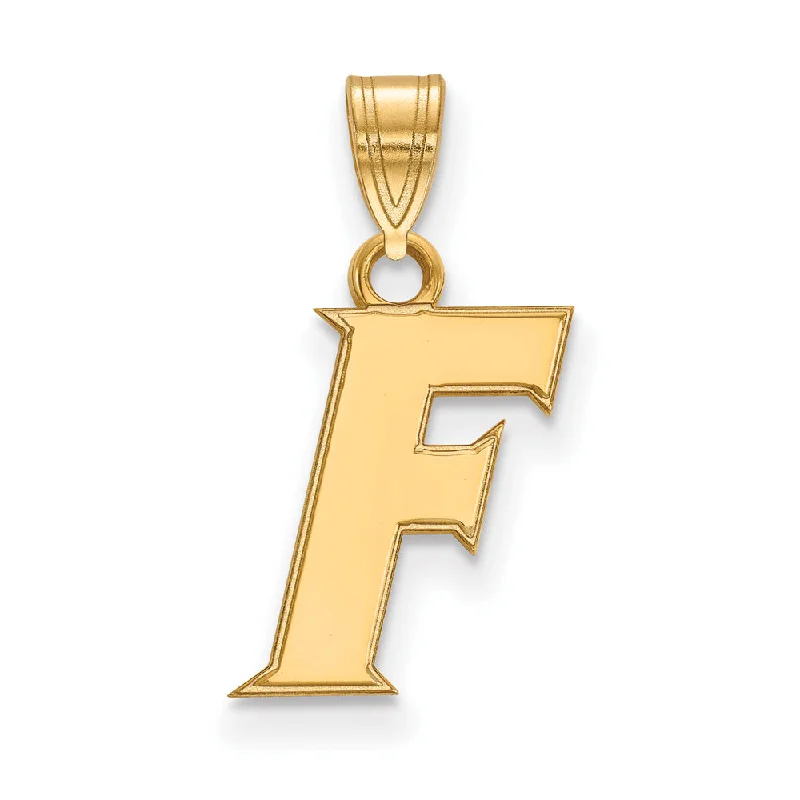 14k Gold Plated Silver U. of Florida Small Initial F Pendant