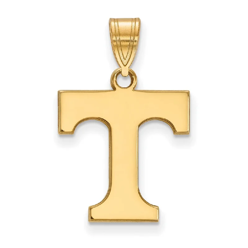 14k Gold Plated Silver U. of Tennessee Medium Initial T Pendant