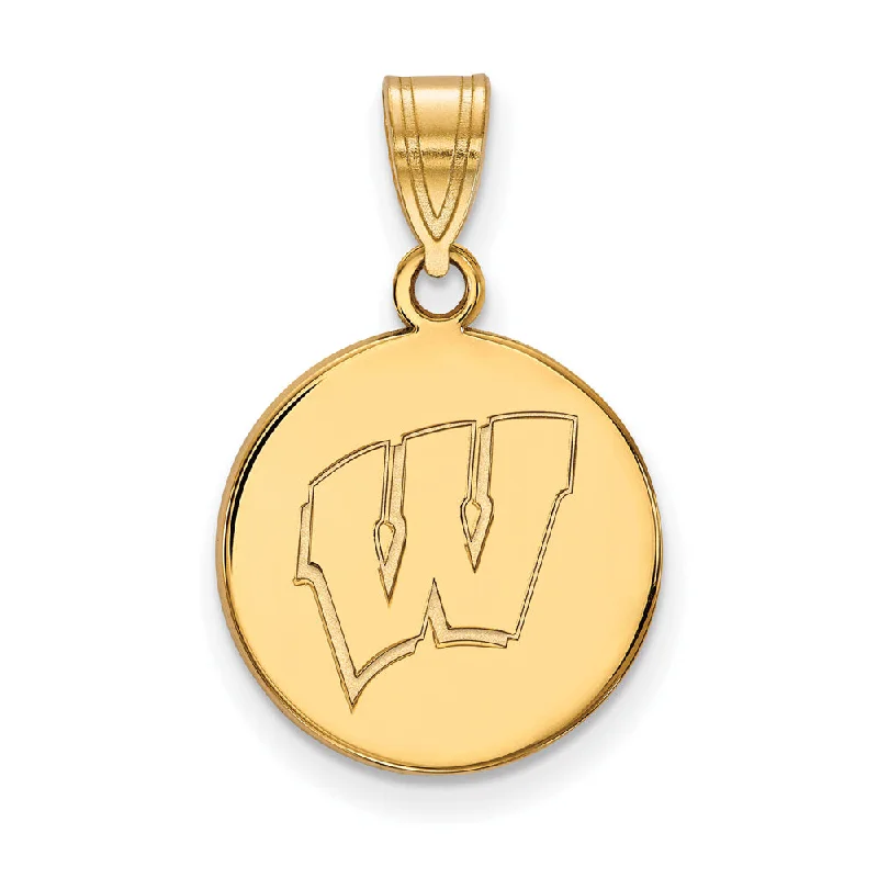 Laser - Cut Woodland Scene Pendant for Nature Enthusiasts14k Gold Plated Silver U. of Wisconsin Medium Initial W Disc Pendant Laser - Cut Woodland Scene Pendant for Nature Enthusiasts14k Gold Plated Silver U. of Wisconsin Medium Initial W Disc Pendant