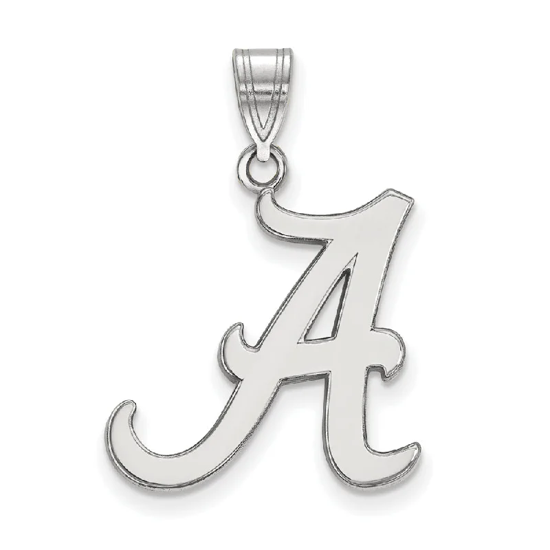 14k White Gold U. of Alabama Large Initial A Pendant