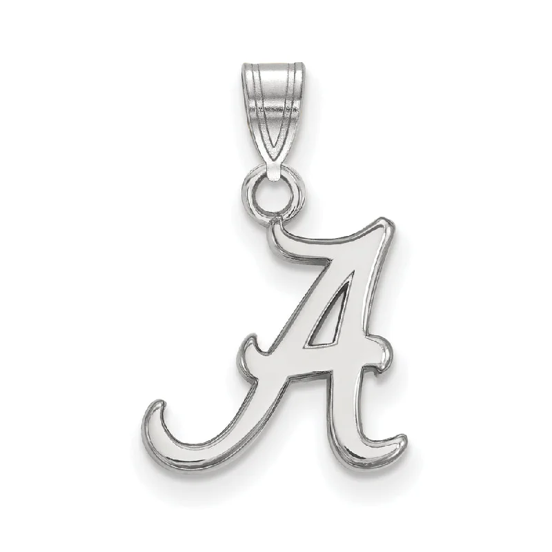 14k White Gold U. of Alabama Small Initial A Pendant