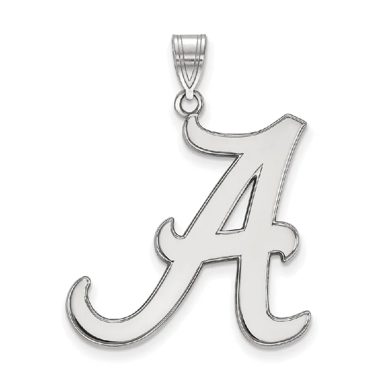 14k White Gold U. of Alabama XL Initial A Pendant
