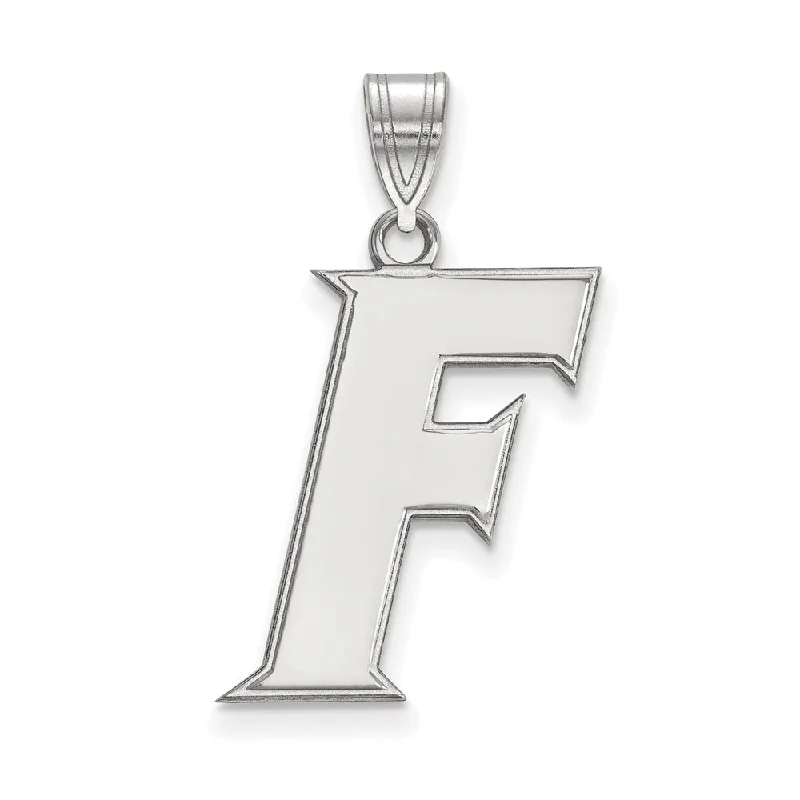 14k White Gold U of Florida Large Initial F Pendant