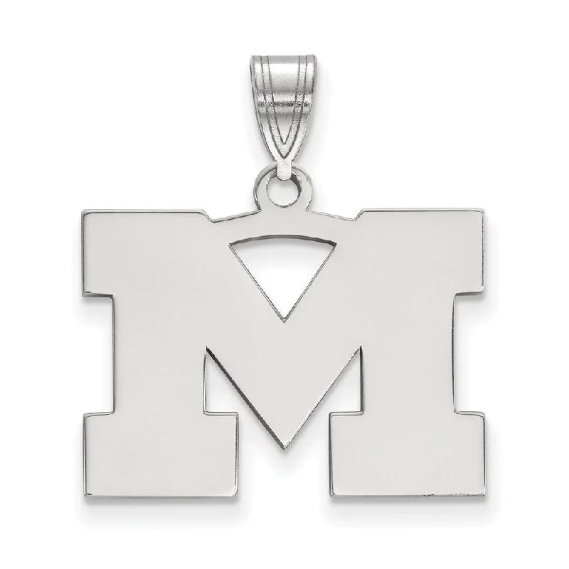 Adjustable - Chain Cubic Zirconia Solitaire Pendant for a Sparkling Gift14k White Gold U. of Michigan Medium Initial M Pendant Adjustable - Chain Cubic Zirconia Solitaire Pendant for a Sparkling Gift14k White Gold U. of Michigan Medium Initial M Pendant