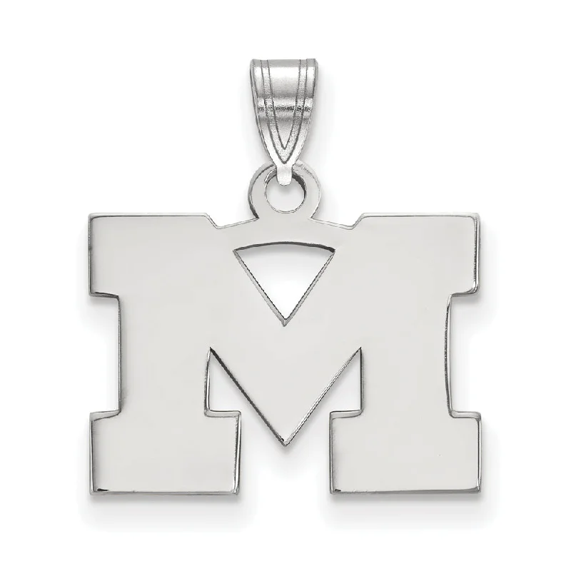 14k White Gold U. of Michigan Small Initial M Pendant